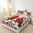 thumbnail image 4 of jejeloiu Pink Sakura Queen Sheet Sets,Christmas Cardinal Bird Flat Sheet,Red Birds Queen Fitted Sheet For Girls,Super Cozy Room Decor,4pcs, 4 of 7