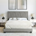 thumbnail image 6 of Boyd Sleep Aberdeen Linen Upholstered King Platform Bed Frame & Headboard, Grey, 6 of 7