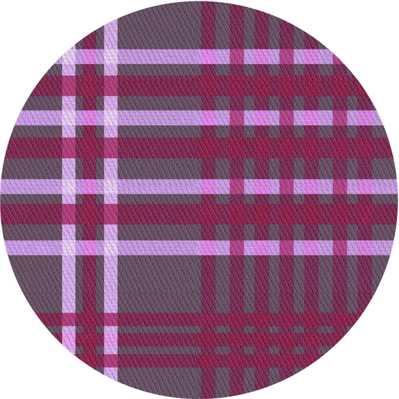 Ahgly Company Machine Washable Indoor Round Transitional Orchid Purple Area Rugs, 4' Round
