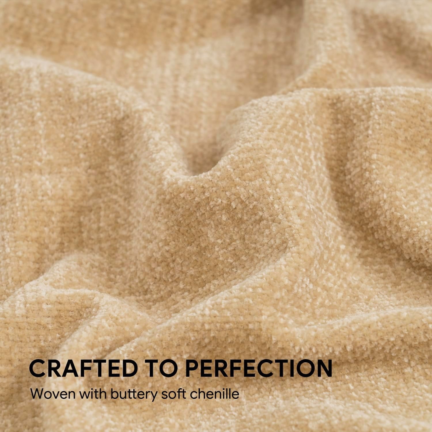 RECYCO Throw Blanket Soft Cozy Chenille Throw Blanket with Fringe Tassel for Couch Sofa Chair Bed Living Room Gift (Beige, 50" x 60")