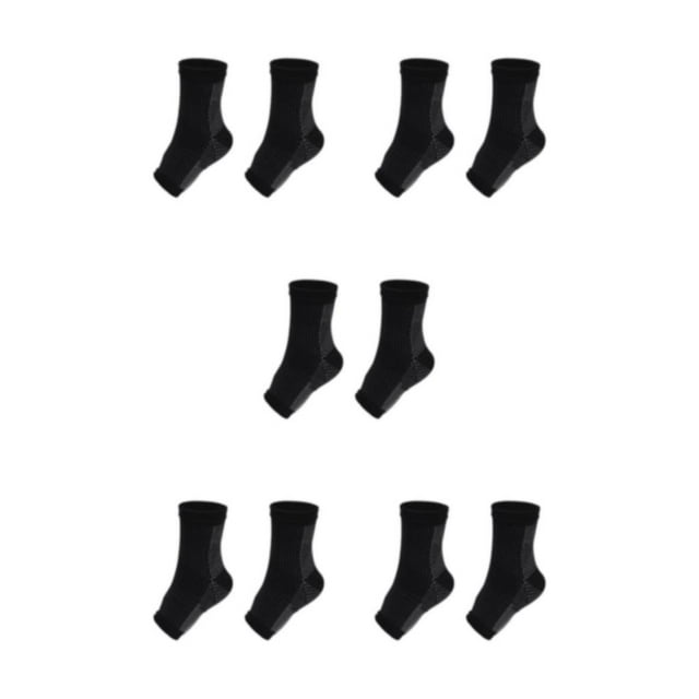 relayinert 2pairs Large Application Compression Manchon de Pied Antidérapant et Absorption de la Sueur Noir S/M 5Set