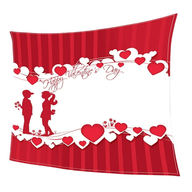 Manta Valentine Themed Double Flannel Blanket de San Valentín para Ella / él 80x150cm Amantes
