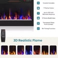 thumbnail image 3 of Bestier Electric Fireplace TV Stand for 75 inch TVs, Fireplace TV Stands for Living Room or Bedroom, LED Entertainment Center with Fireplace, RGB Ambient Lighting, Quick Assembly, Wash White, 3 of 5