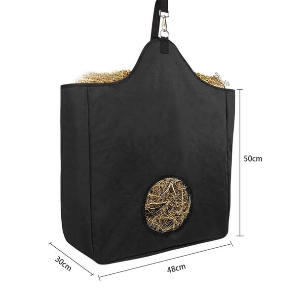 Un Caballo Es Una Bolsa. Bolsa de alimentación Oxford para colgar con bolsa de red de alimentación con orificio para equipos agrícolas (negro) Ndcxsfigh Para Estrenar