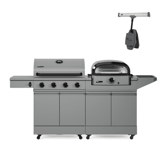 TYTUS Modular Grilling Collection 4-Burner Gas Grill, Pizza Oven with Cart, and Grill Light
