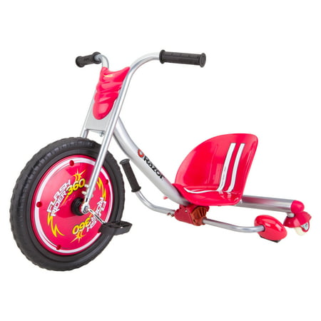 Razor FlashRider 360 Tricycle with Sparks - Red, 16u0022 Front Wheel, Ride-On Trike Toy for Kids Ages 6+