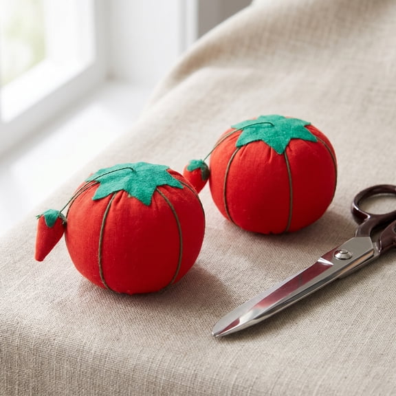 HONMEET Red Cotton Pin Cushion Set, 12-Piece Sewing Kit for Quilting, Crafting, Needlework & Projects, 2.16 x 2.16 x 1.73 Inches