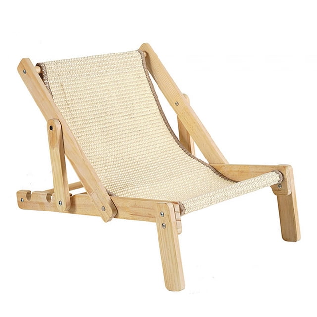 Cat Lounge Chair Cat Hamaca Bed Floor Standing Portable Grinding Claw Large Cat Sleeping Bed Silla de madera para gatos Kitty Dogs Gatos de interior jinwen Cama de salón para gatos