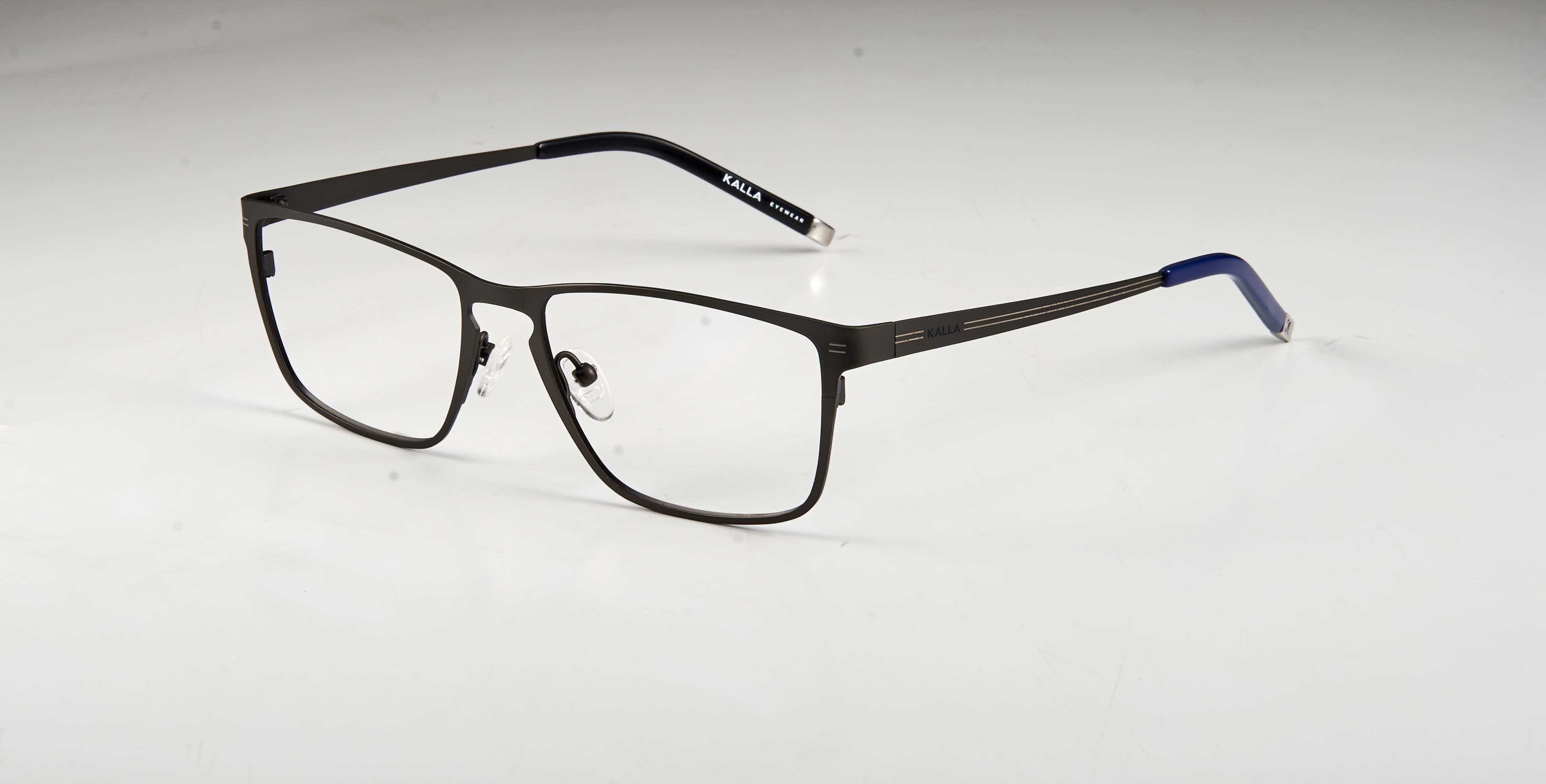KALLA, KL8015C2A, Eyeglasses Dark Gray Rectangle Unisex Optical Lightweight Glasses Frame for Prescription Lens
