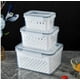thumbnail image 1 of Juego de 3 recipientes de plástico con tapa para almacenar frutas y verduras | Organizadores apilables para el refrigerador, ideales para verduras, frutas y lechugas, 1 of 7
