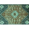 thumbnail image 1 of Ahgly Company Machine Washable Indoor Rectangle Persian Turquoise Blue Traditional Area Rugs, 6' x 9', 1 of 4