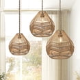 thumbnail image 5 of Home Decor 11.42in Living Room Woven Iron Lampshade Handwoven Rustic Pendant Shade Geometric Hanging Light Cover for Dining Room Bedroom Cafe, 5 of 6