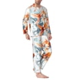 thumbnail image 2 of Rocae Three Goldfish Watercolor Splash for Men's Pajamas Set Mens Pjs Sets Long Sleeve Button Down Sleepwear-Large, 2 of 7