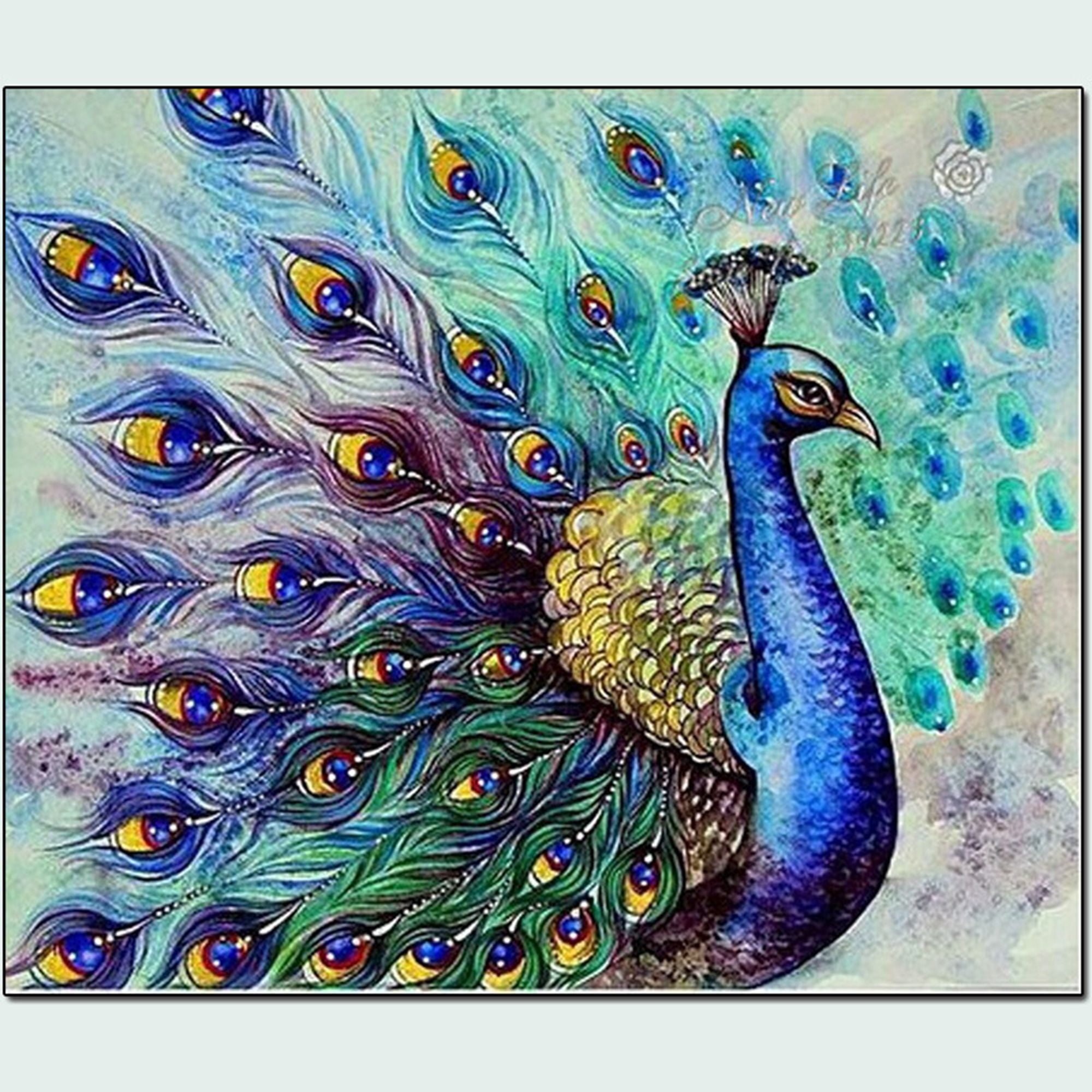 Diamond Painting Cross Stitch 5D Hand-making Peacock Princess Gorgeous Kits Art 