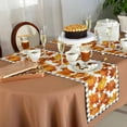 thumbnail image 6 of Table Runner 108 Inches Long for Kitchen Dining, Orange Pumpkin Fall Dresser Scarf Farmhouse, Dining Table Decorations for Wedding/Parties, Thanksgiving Black White Plaid Farmhouse 13 x 108 In, 6 of 9