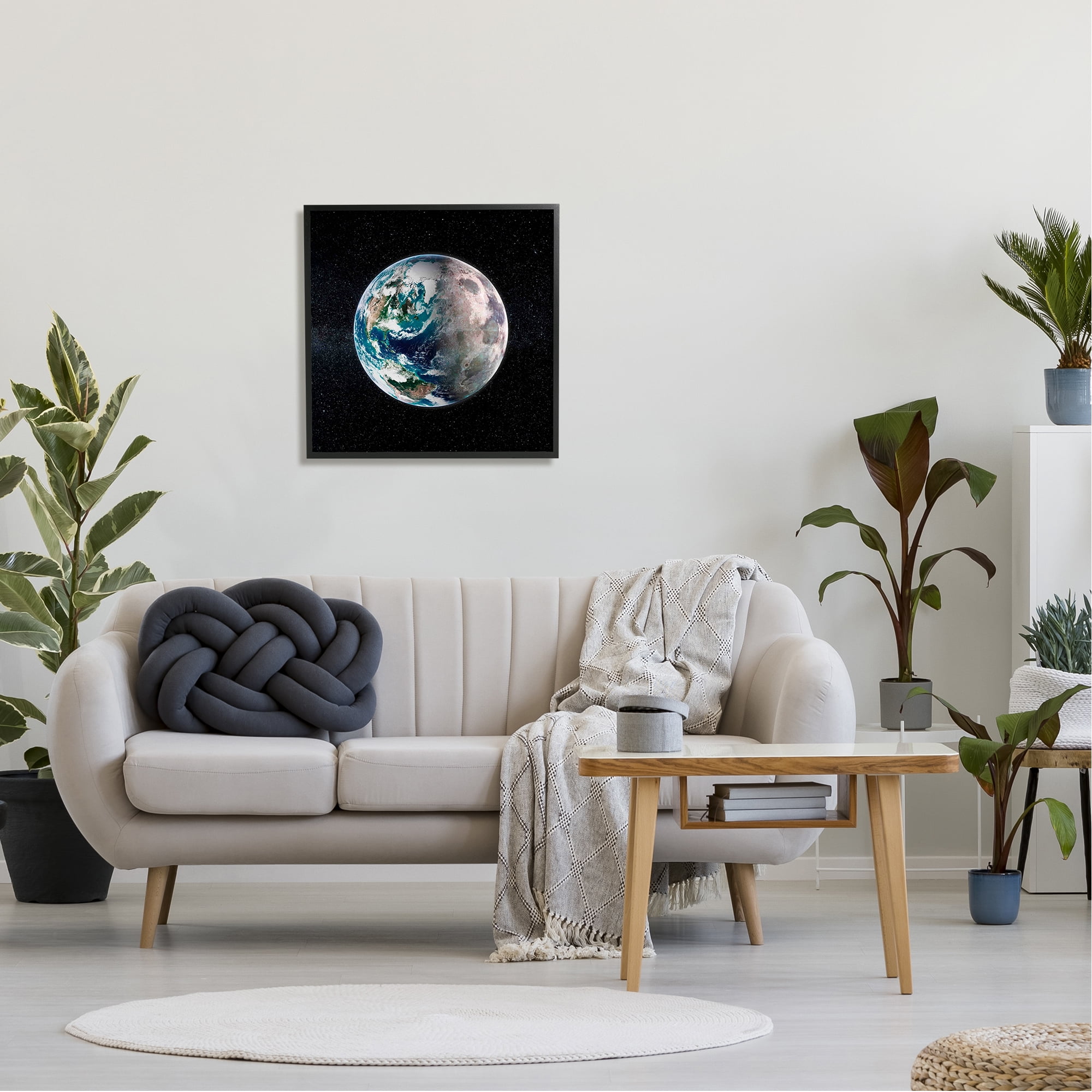 Stupell Industries Earth in Galaxy Fairy Tales & Fantasy Photography Black Framed Art Print Wall Art, 24 x 24