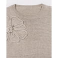 thumbnail image 5 of Cogild Sweater for Women Floral Knit Pullover, 3D Flower Applique Crew Neck Long Sleeve Casual Sweater, 5 of 8