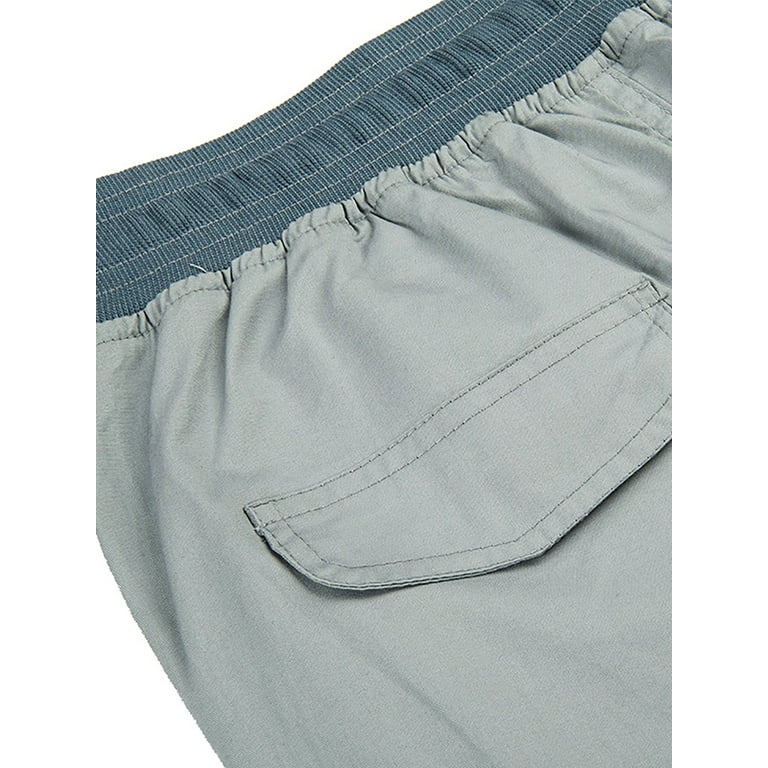 Grianlook Women Cargo Pant Drawstring Elastic Waist Capri Pants