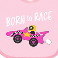 thumbnail image 4 of Inktastic Born to Race- Pink Race Car Boys or Girls Baby Bib, 4 of 4