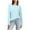 Light Blue, variant on Annhoo Long Sleeve Shirts for Women Fall Casual Crewneck Knitted Ribbed Tees Fashion Solid Color Clothes
