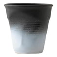 thumbnail image 1 of Taza de café de cerámica de 3.04 oz, regalo creativo de porcelana plisada, taza para beber en la cocina Blanco y negro, 1 of 9