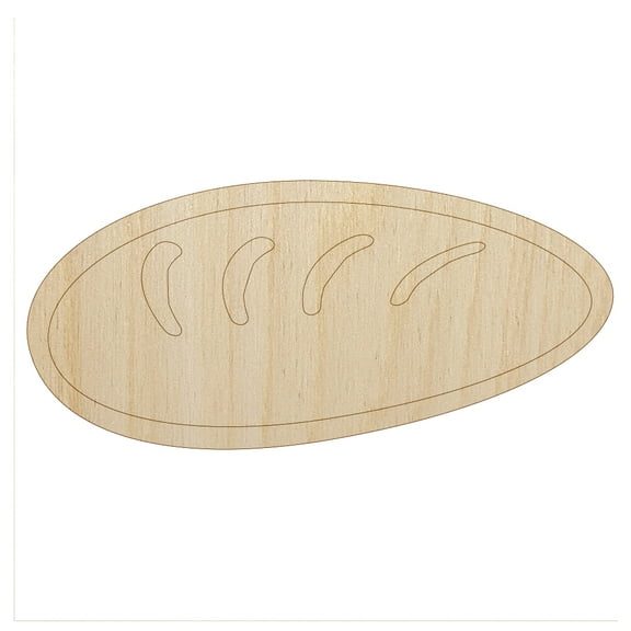 Loaf of Bread Doodle Wood Shape Unfinished Piece Cutout Craft DIY Projects - 4.70 Inch Size - 1/8 Inch Thick