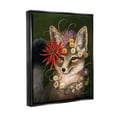 thumbnail image 3 of Stupell Industries Botanical Fox Flowers Painting Jet Black Floating Framed Canvas Print Wall Art, Design by Carolyn Schmitz, 3 of 6
