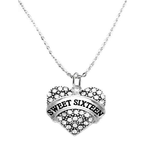 Sweet Sixteen Genuine Austrian Crystal Heart On A Adjustable Silvertone Chain,Comes In Gift Giving Black Velvet Bag,Hypoallergenic-Safe, No Nickel, Lead, Or Cadmium In The Metal. Ships Immediately