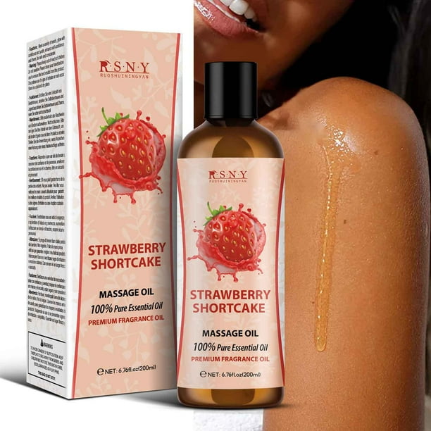 Fiudx Aceite Corporal de Fresa, Esencia Hidratante Nutritiva, Fórmula Hidratante Antiedad, Mezcla Relajante y Calmante, Ritual de Masaje para El Cuidado Personal, Regalo Ideal para Mujeres, 200 Ml.