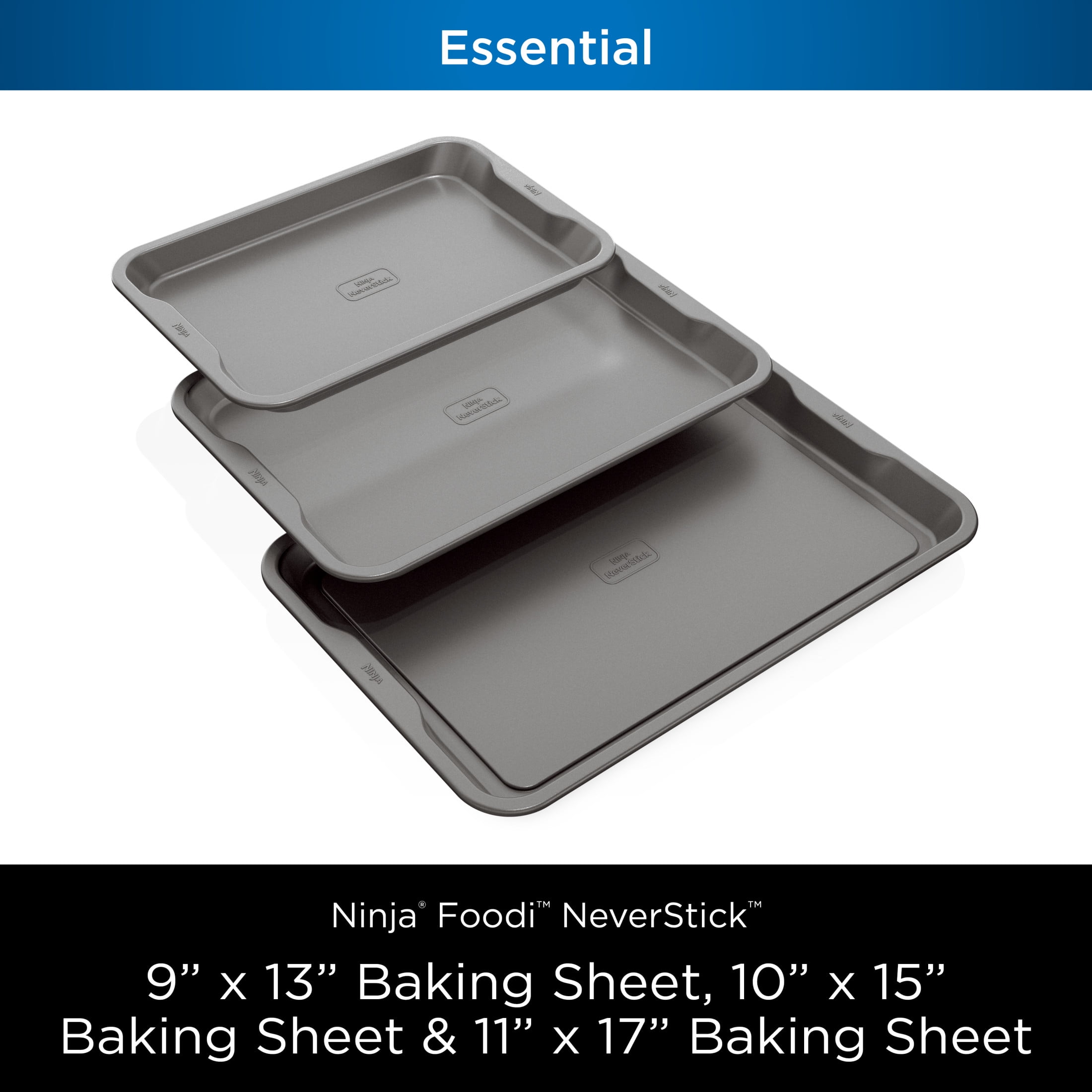 Ninja NeverStick® Essential 3-Piece Baking Sheet Set, Dishwasher