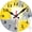 Grey and Yellow Abstract Art Painting, variant on Wall Clocks Battery Operated, Mid Century Atomic Black Cat Silent Non Ticking Decorative Indoor Outdoor Wall Clocks for Living Room Kitchen Bedroom Bathroom 12"