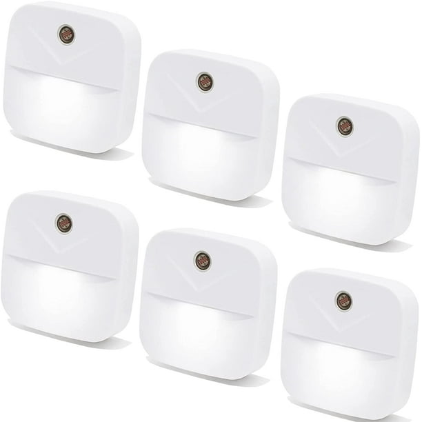 6 Pack Night Light Plug in, Warm White LED Nightlights with Smart Dusk