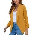 thumbnail image 3 of Capreze Womens Casual Work Office Cropped Blazer Open Front Long Sleeve Cardigan Jacket Plus Size Blazers Jacket Overcoats Size S-5XL, 3 of 4