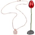 thumbnail image 1 of Valentines Day Jewelry Set, Romantic Necklace and Rose for Gifts, Heart Pendant Design, 1 of 3