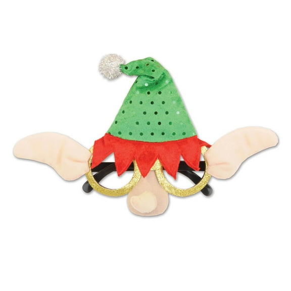 Beistle Christmas Party Decorative Elf Glasses (1 Per Card) - 12 Pack