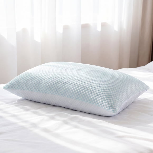 Z-HOM Juego de 1 Almohadas Ajustables de Memory Foam Suave, Almohada Refrescante Reguladora de Temperatura para Dormir, Almohadas para Cama Tamaño Queen Certificadas OEKO-TEX (20 X 30 inch)