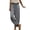 Gray#womens summer cotton linen pants, variant on Womens Summer Cotton Linen Pants Drawstring Elastic High Waist Cropped Pant Lightweight Gauze Vacation Travel Trousers Gray,S