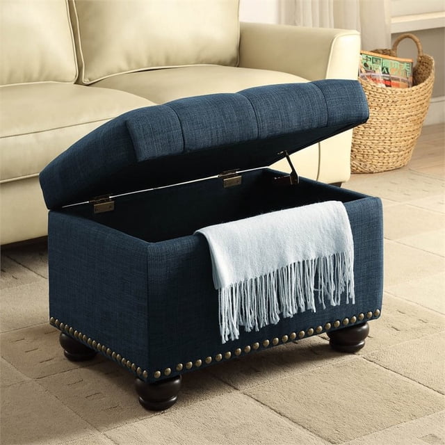 Pemberly Row Ottoman de Rangement Bleu
