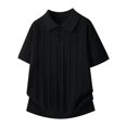thumbnail image 4 of COSFO Polo Shirts Men Short Sleeve Golf Casual Black Shirt Collared Pullover Performance Classic Fit Textured Shirts for Men, 4 of 6
