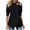 Black, variant on Elainilye Fashion Womens Cotton T Shirts Summer Fold Printed Regular Long Sleeves Round Neck Button Tops Shirts,Black