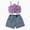 A5 Purple, variant on Toddler Girl Clothes Toddler Baby Girl Summer Outfit 9 12 18 24 Months 2T 3T 4T Baby Girl Outfit Set Bow Front Top Heart Embroidered Elastic Waist Denim Shorts 2 Pcs Clothes Set