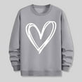 thumbnail image 5 of WREESH Valentine's Sweatshirt for Men Oversized Crewneck Sweatshirts Loose Casual Heart Graphic Pullover Tops Spring Outfits Gray, 5 of 6