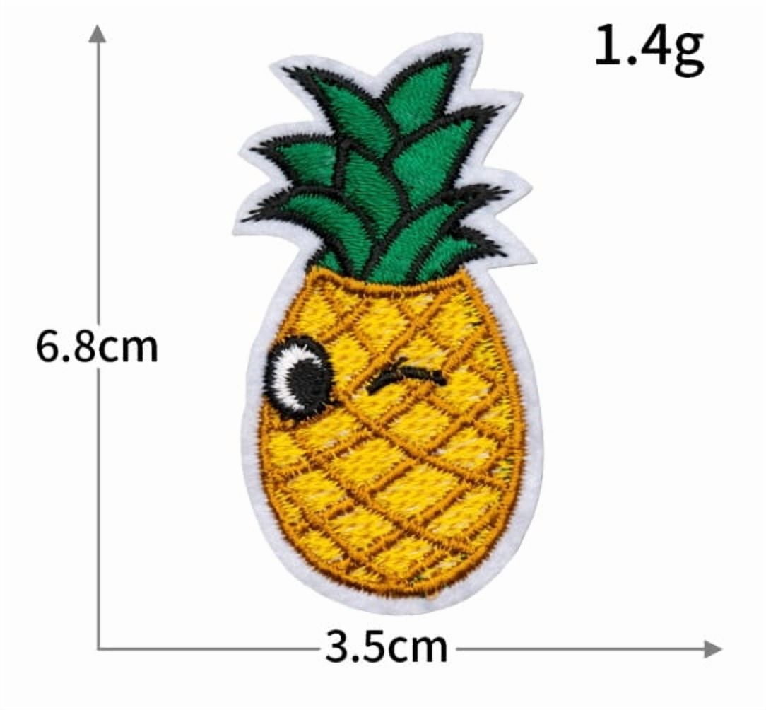 1 set of cartoon pineapple banana fruit series embroidered cloth patch computer embroidered clothing accessories badge cloth label