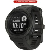 Garmin Instinct Rugged Outdoor Watch with GPS and Heart Rate Monitoring, Graphite (010-02064-00) with 1 Year Extended Warranty