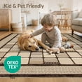thumbnail image 4 of ODIKA Beige Spotted Cow Striped Border Patchwork Block Layout Abstract Foldable Easy Care for King Size Bedroom, Master Suite, Under Bed, 4 of 7