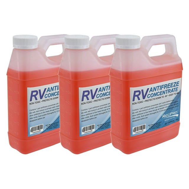 RecPro RV Antifreeze Concentrate Fluid for Winterizing Vehicles (3 Pack)