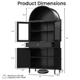 thumbnail image 2 of YODOLLA Armoire Arquée de 73 Pouces, Armoire de Rangement et d'Exposition en Métal avec un Tiroir, Armoire de Garde-Manger, Noir, 2 of 11
