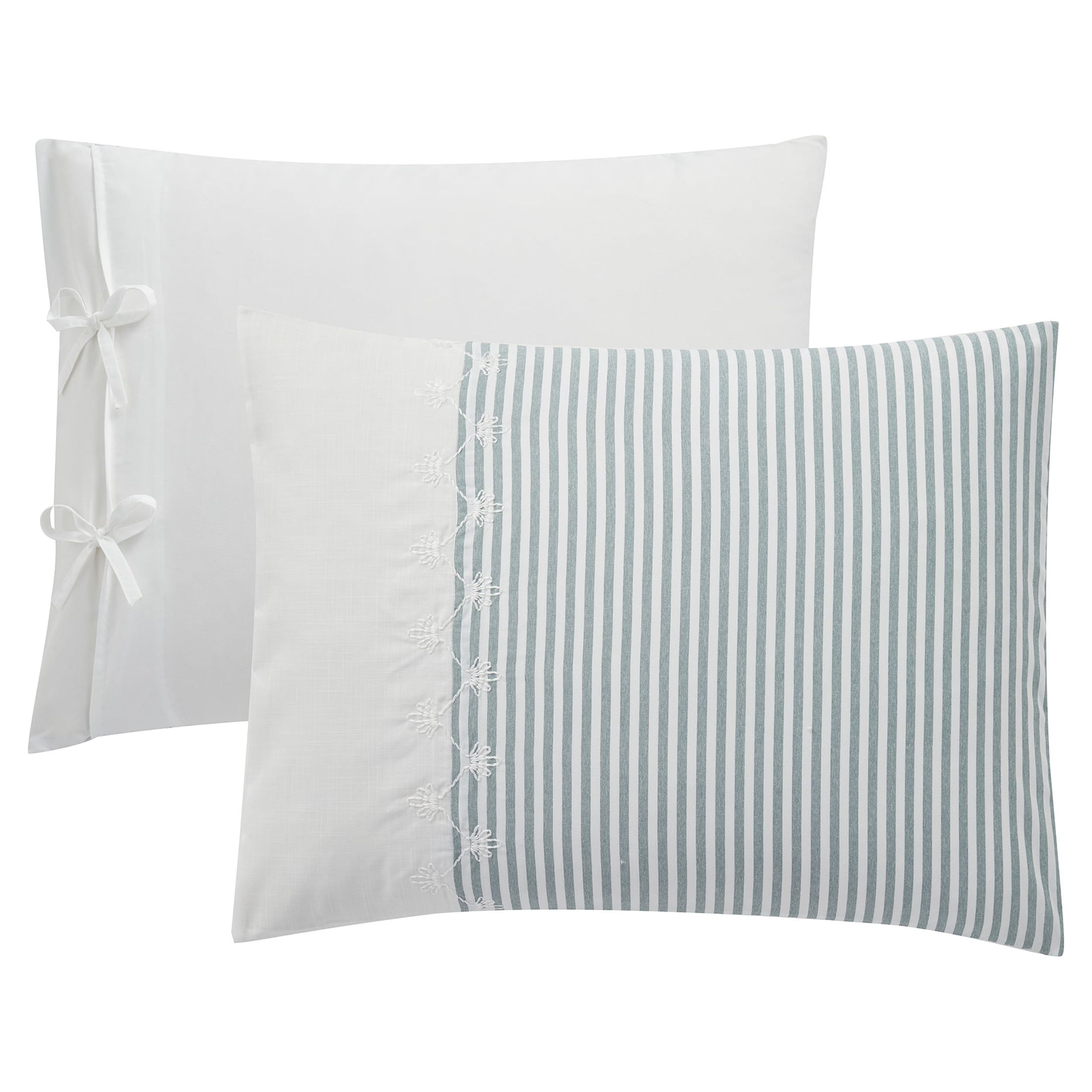My Texas House Martha Sage Stripes 4-Piece Comforter Set, Full/Queen