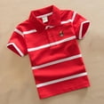 thumbnail image 3 of ENFLASH 2-14 Years Kids Boy Polo Shirts School Uniform Stripe Moisture Wicking Short Sleeve Active Tops, 3 of 7