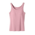 thumbnail image 4 of Mohiass Tank Top with Built in Bra for Women Loose Fit Cotton Padded Camisole 2025 Trendy Summer Sleeveless Undershirts Pink L, 4 of 7
